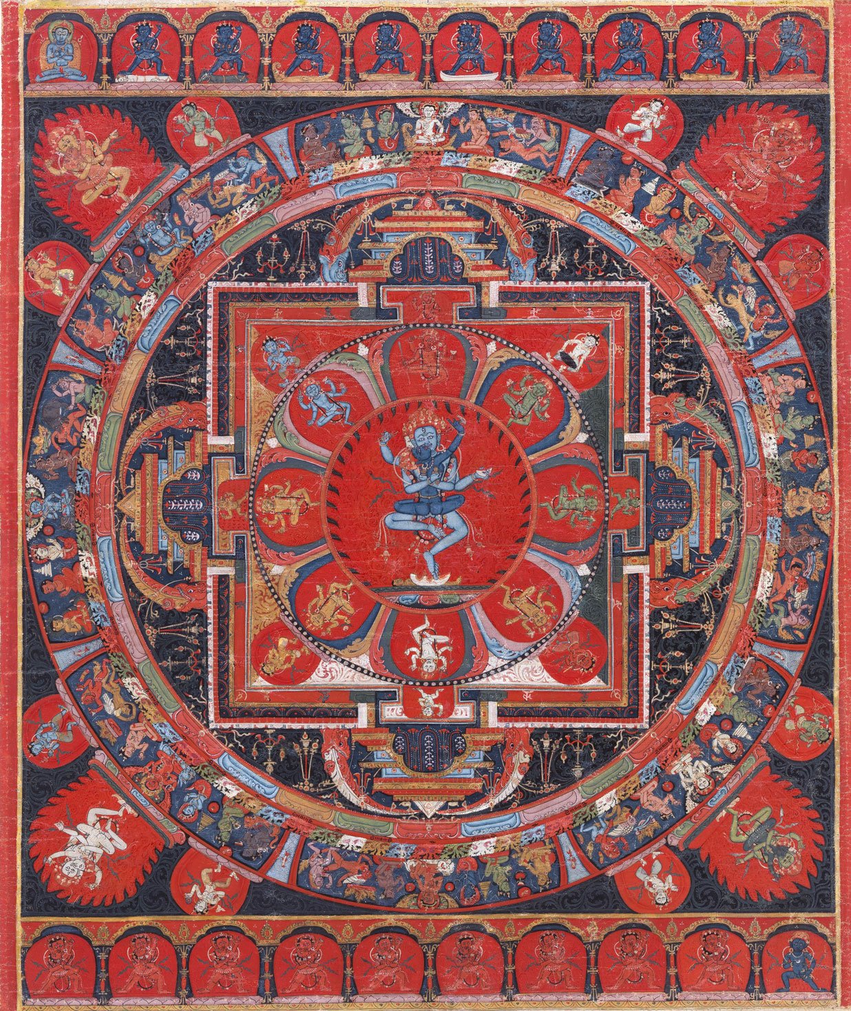 Hevajra Mandala Painting 4 :5 Vertical Premium Wall Art Canvas by MeriDeewar