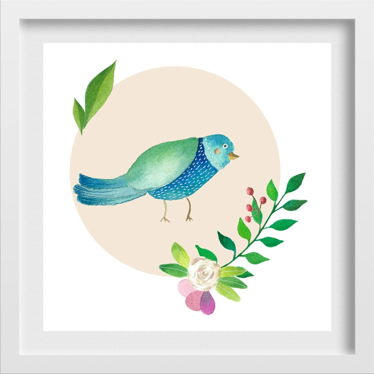 Himalayan Bird Painting - Meri Deewar 1 : 1 Square Premium Wall Art Canvas by MeriDeewar