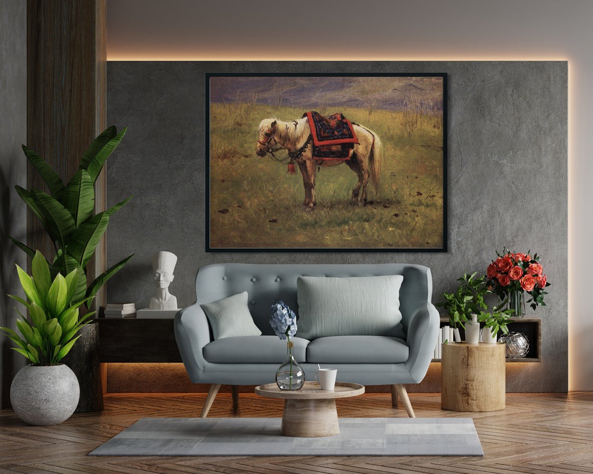 Himalayan ponies Painting - Meri Deewar 4 : 3 Horizontal Premium Wall Art Canvas by MeriDeewar