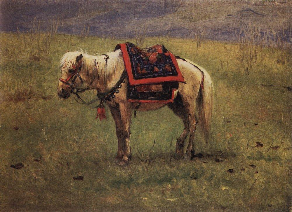 Himalayan ponies Painting - Meri Deewar 4 : 3 Horizontal Premium Wall Art Canvas by MeriDeewar