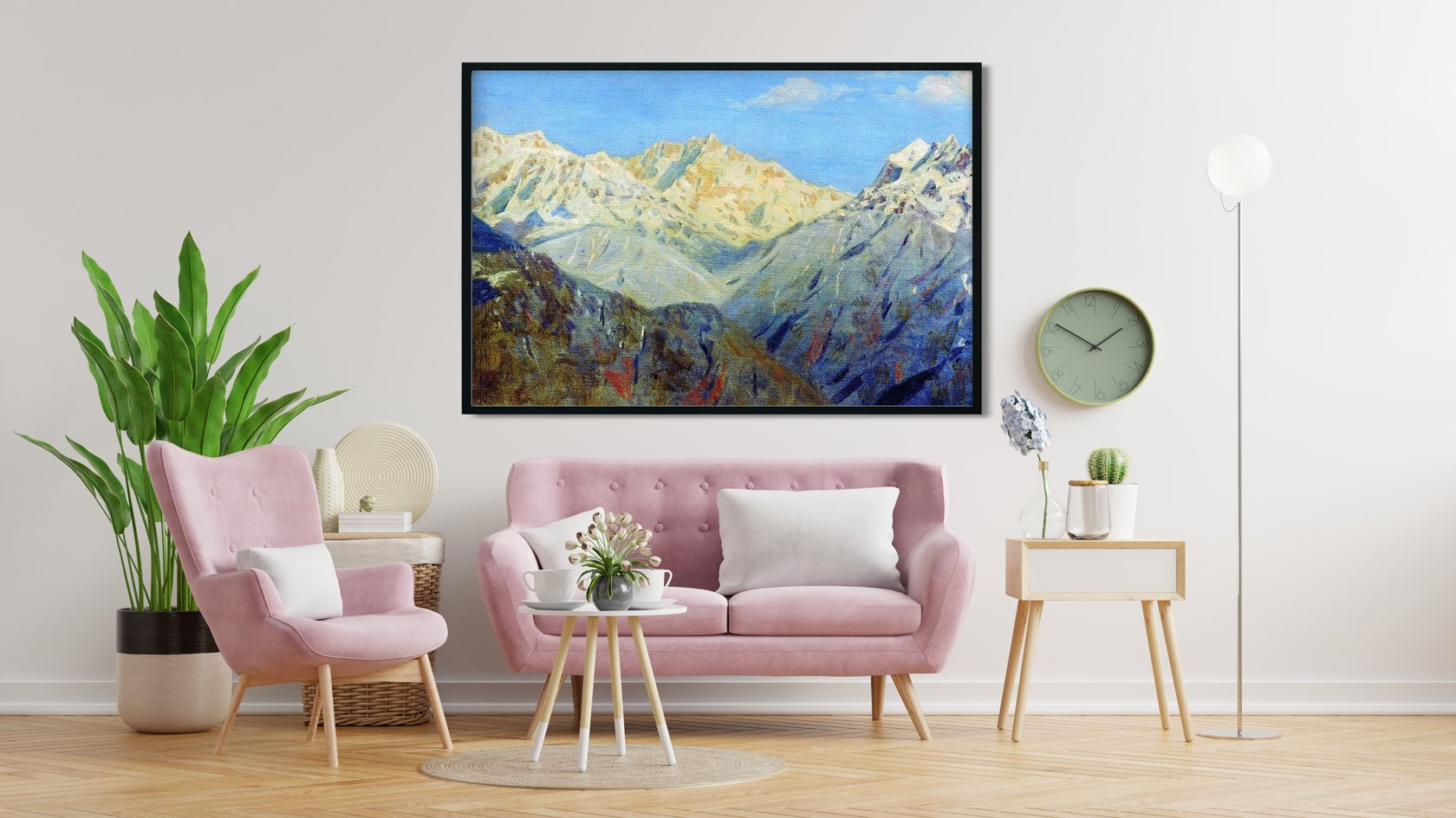 himalayas the main peak Painting - Meri Deewar 3 : 2 Horizontal Premium Wall Art Canvas by MeriDeewar