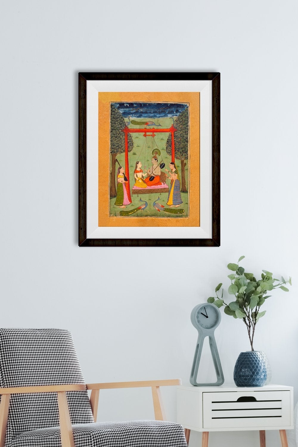 Hindola Raga, Folio from a Ragamala (Garland of Melodies) Painting - Meri Deewar 3 : 4 Vertical Premium Wall Art Canvas by MeriDeewar