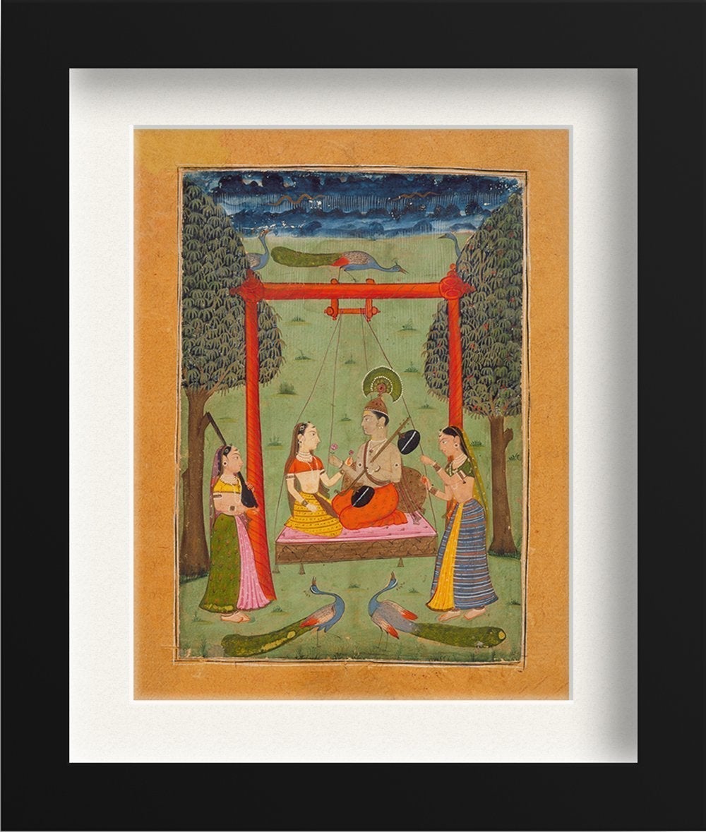 Hindola Raga, Folio from a Ragamala (Garland of Melodies) Painting - Meri Deewar 3 : 4 Vertical Premium Wall Art Canvas by MeriDeewar