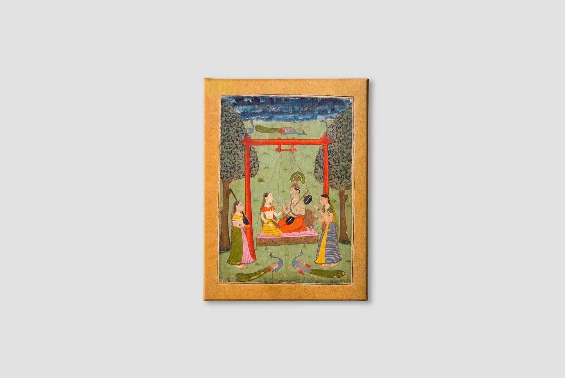 Hindola Raga, Folio from a Ragamala (Garland of Melodies) Painting - Meri Deewar 3 : 4 Vertical Premium Wall Art Canvas by MeriDeewar