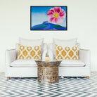 Hollyhock with Pedernal Painting - Meri Deewar 3 : 2 Horizontal Premium Wall Art Canvas by MeriDeewar