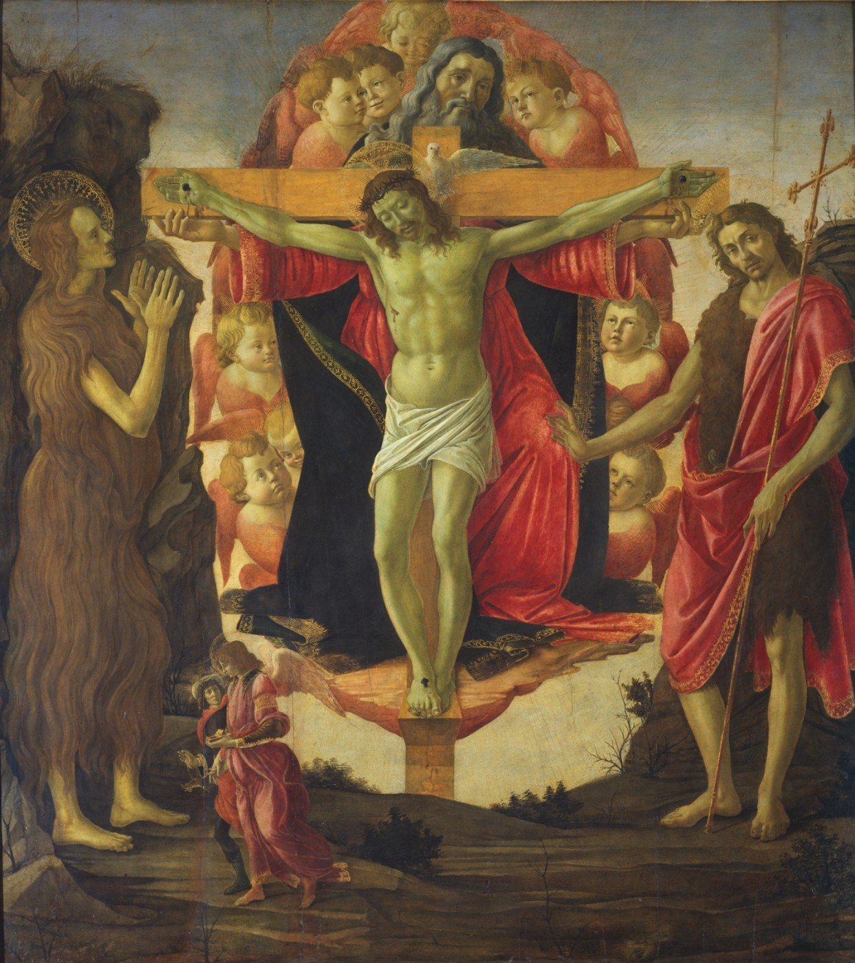 Holy Trinity Painting - Meri Deewar 1 : 1 Square Premium Wall Art Canvas by MeriDeewar