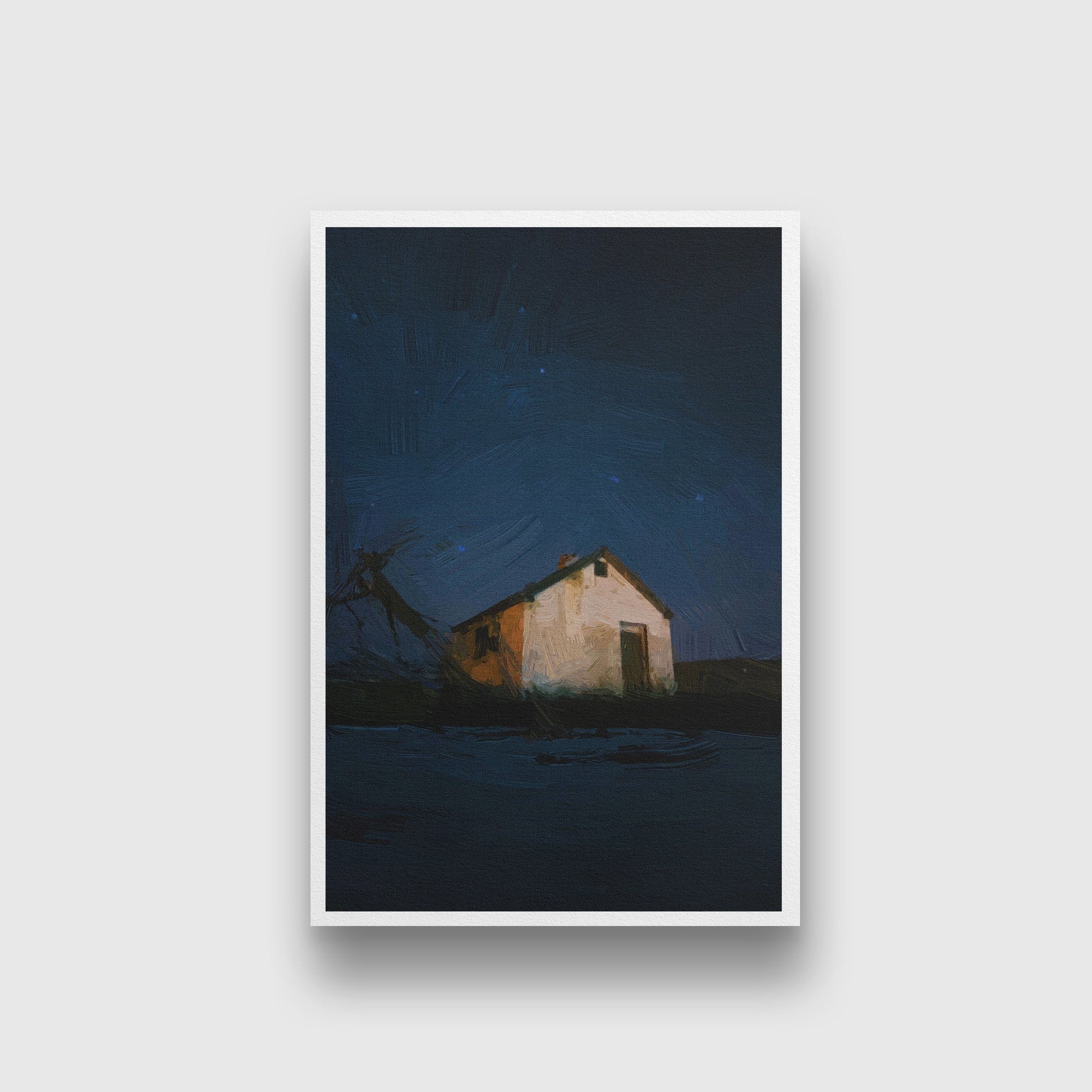 Homes cozy evening Painting - Meri Deewar 2 : 3 Vertical Premium Wall Art Canvas by MeriDeewar