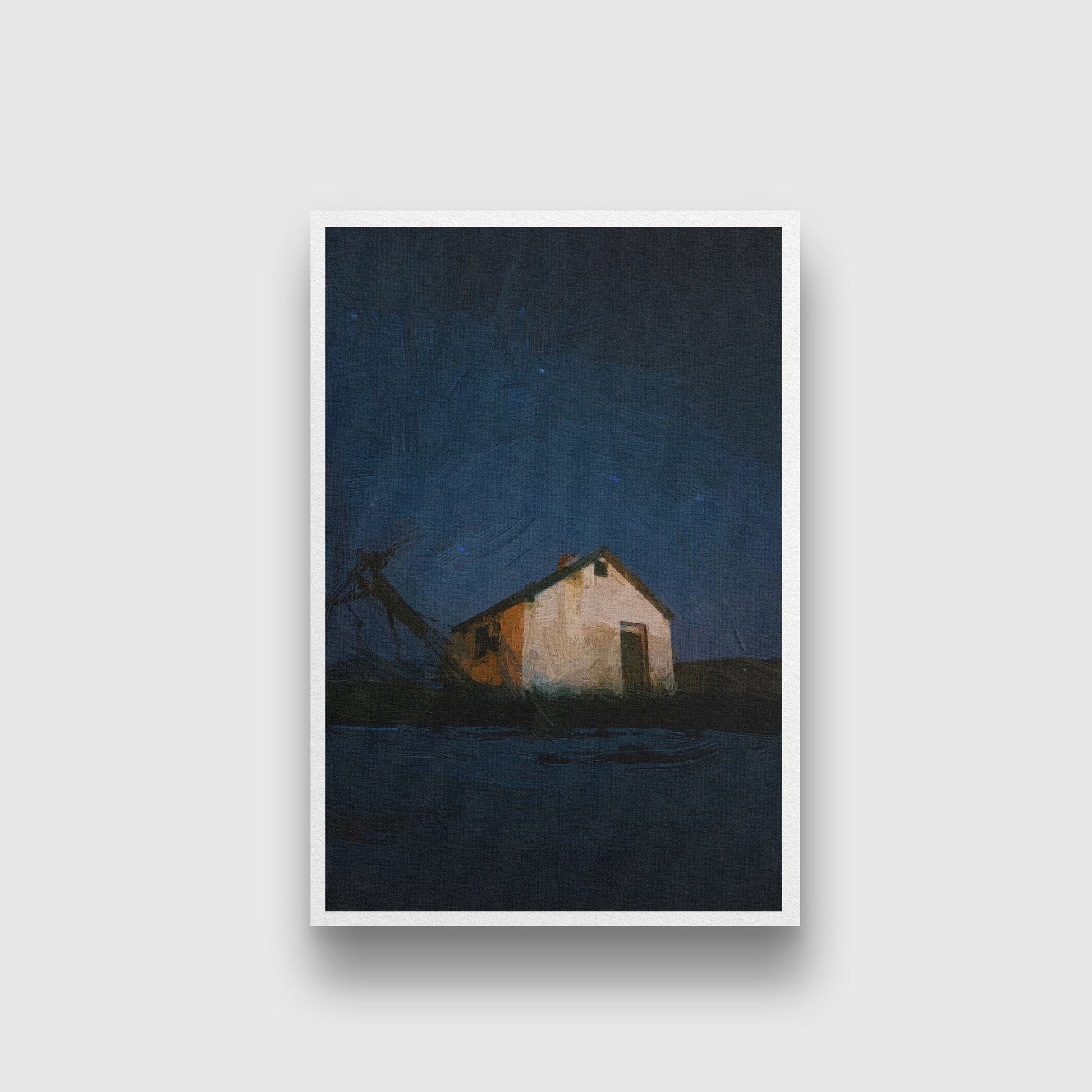 Homes cozy evening Painting - Meri Deewar 2 : 3 Vertical Premium Wall Art Canvas by MeriDeewar