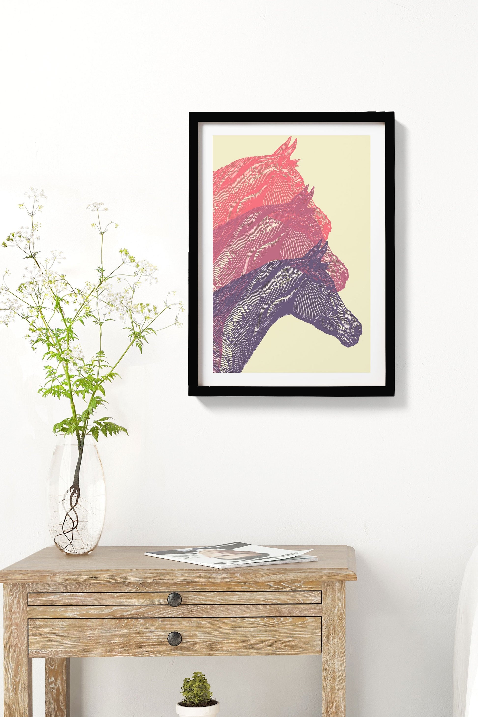 Horse Art Painting - Meri Deewar 2 : 3 Vertical Premium Wall Art Canvas by MeriDeewar