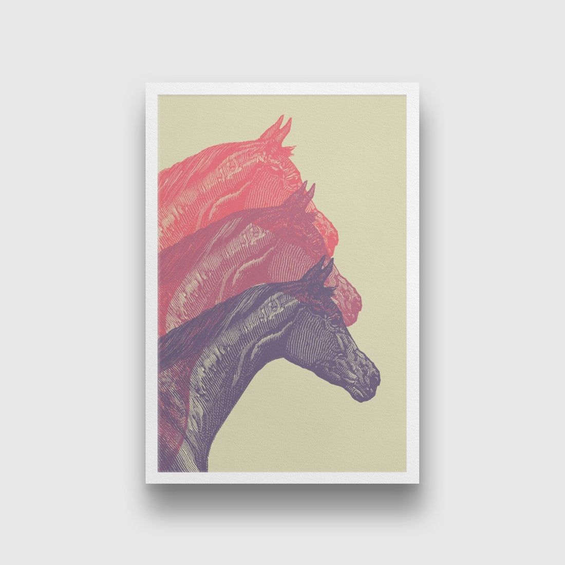 Horse Art Painting - Meri Deewar 2 : 3 Vertical Premium Wall Art Canvas by MeriDeewar