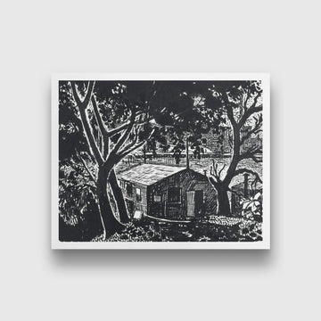 House in the Woods drawing Henry Lyman Saÿen Painting - MeriDeewar 4 :5 Vertical Premium Wall Art Canvas by MeriDeewar