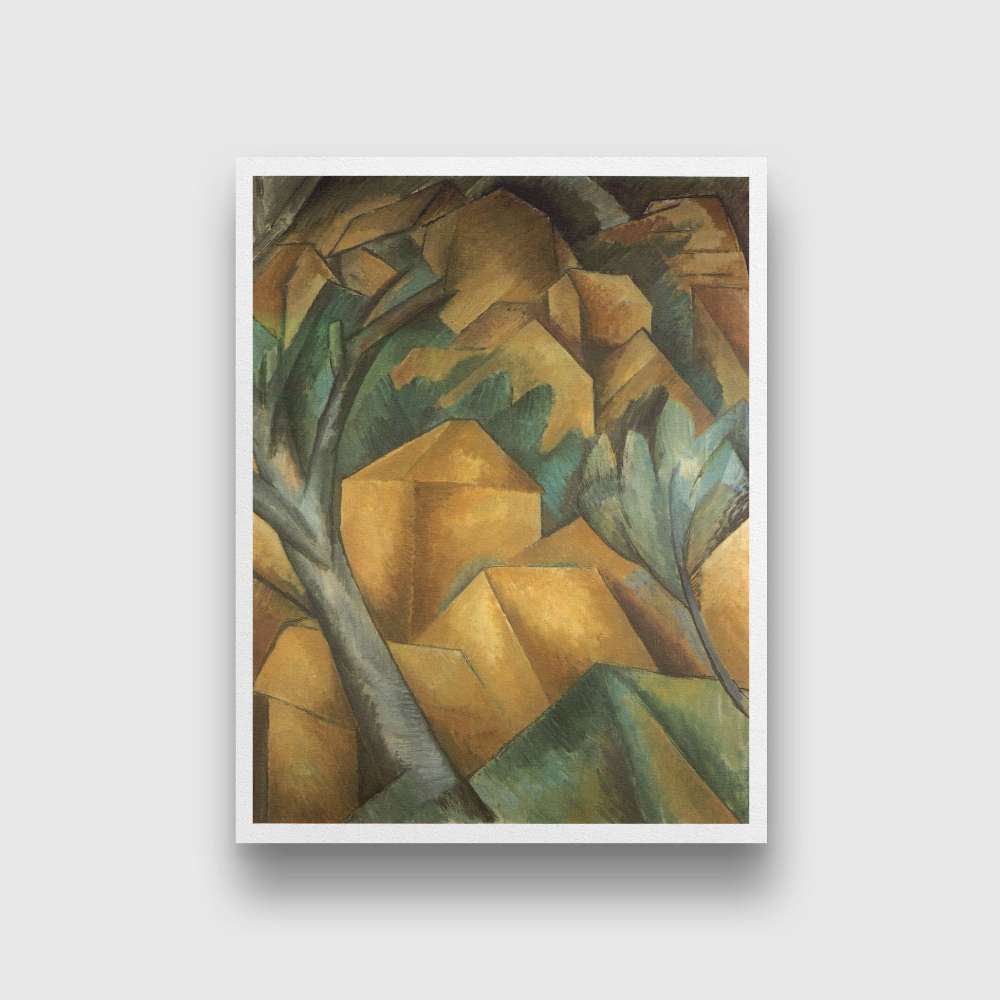 Houses of Estaque Painting - Meri Deewar 3 : 4 Vertical Premium Wall Art Canvas by MeriDeewar