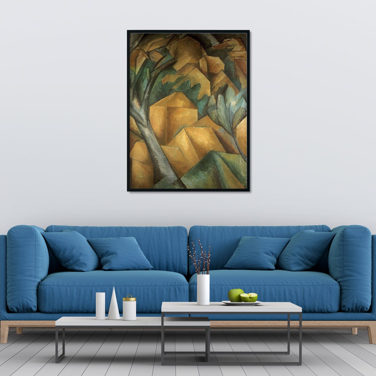 Houses of Estaque Painting - Meri Deewar 3 : 4 Vertical Premium Wall Art Canvas by MeriDeewar
