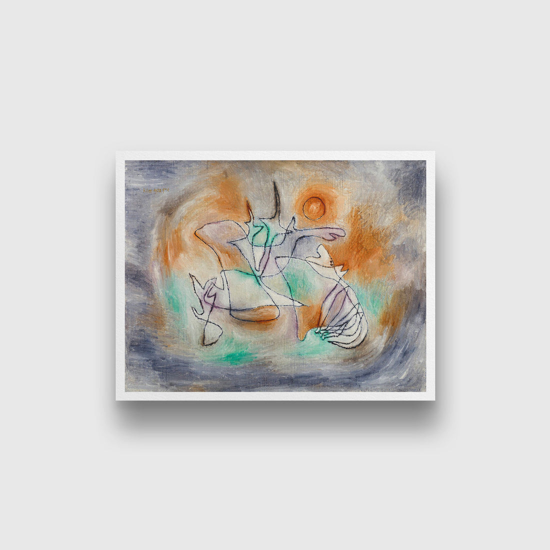 Howling Dog painting - Meri Deewar 4 X 5.5 Vertical Premium Wall Art Canvas by MeriDeewar