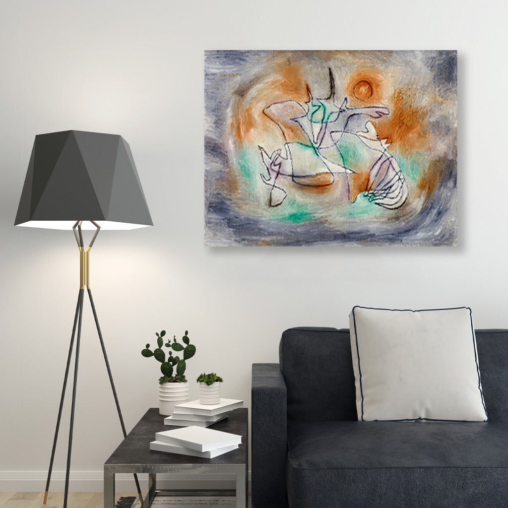Howling Dog painting - Meri Deewar 4 X 5.5 Vertical Premium Wall Art Canvas by MeriDeewar