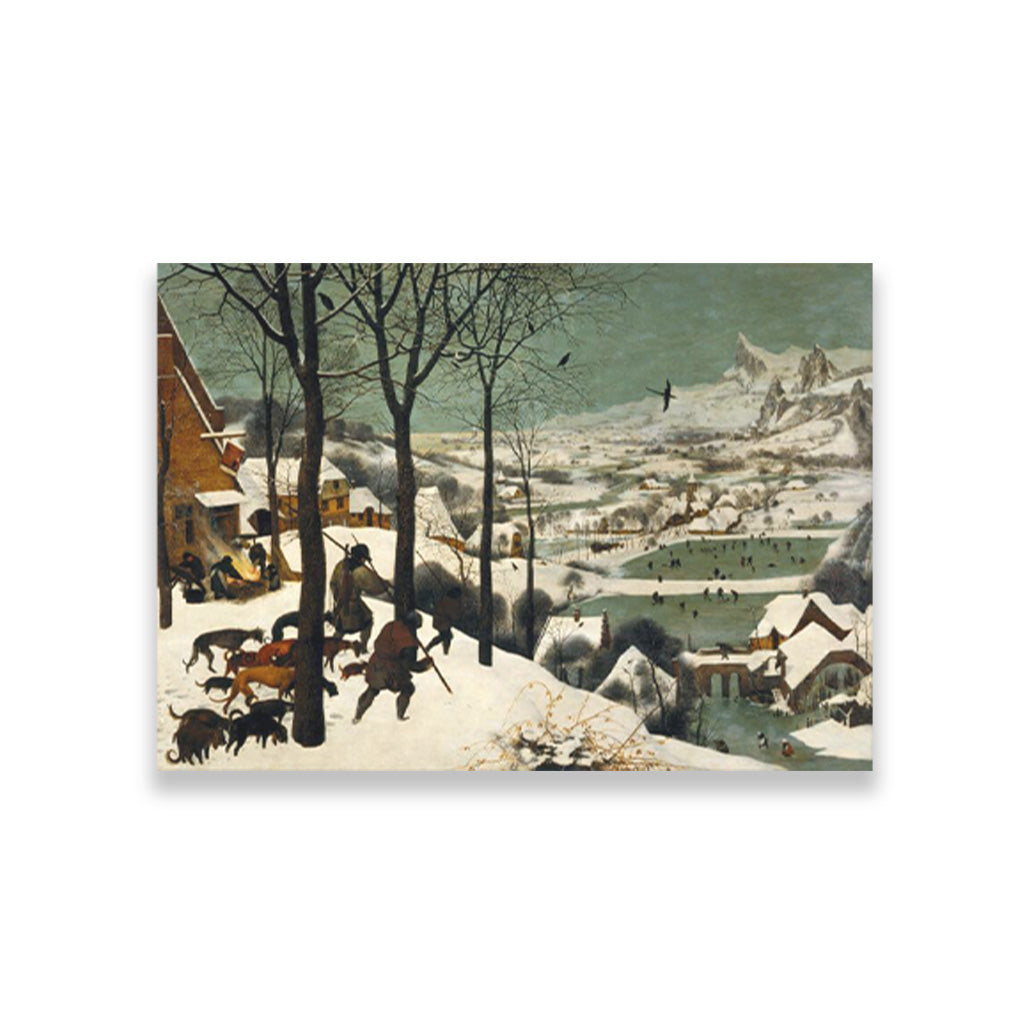 Hunters In The Snow Painting - Meri Deewar 4 : 3 Horizontal Premium Wall Art Canvas by MeriDeewar