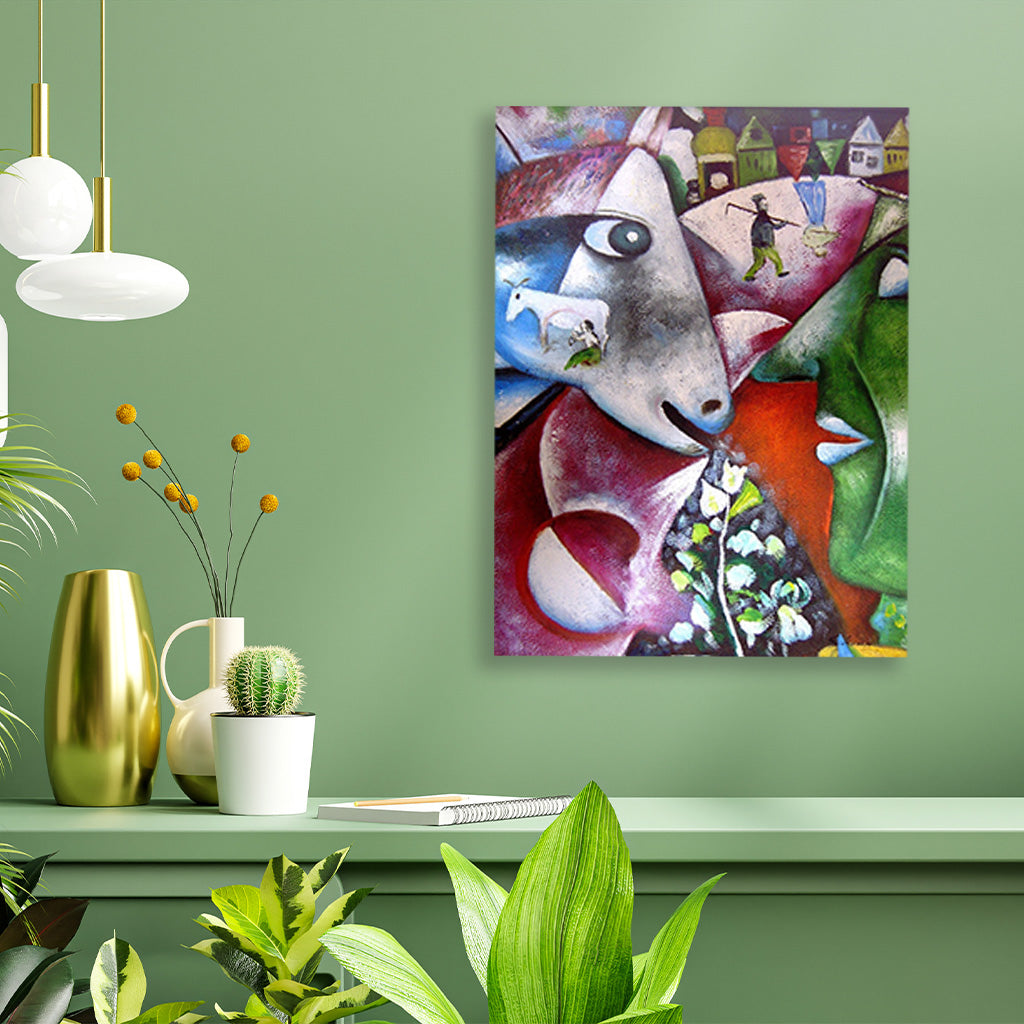 I and the Village Painting - Meri Deewar 3 : 4 Vertical Premium Wall Art Canvas by MeriDeewar