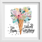 Ice Cream illustration Painting - Meri Deewar 1 : 1 Square Premium Wall Art Canvas by MeriDeewar