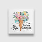 Ice Cream illustration Painting - Meri Deewar 1 : 1 Square Premium Wall Art Canvas by MeriDeewar