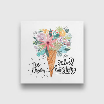 Ice Cream illustration Painting - Meri Deewar 1 : 1 Square Premium Wall Art Canvas by MeriDeewar