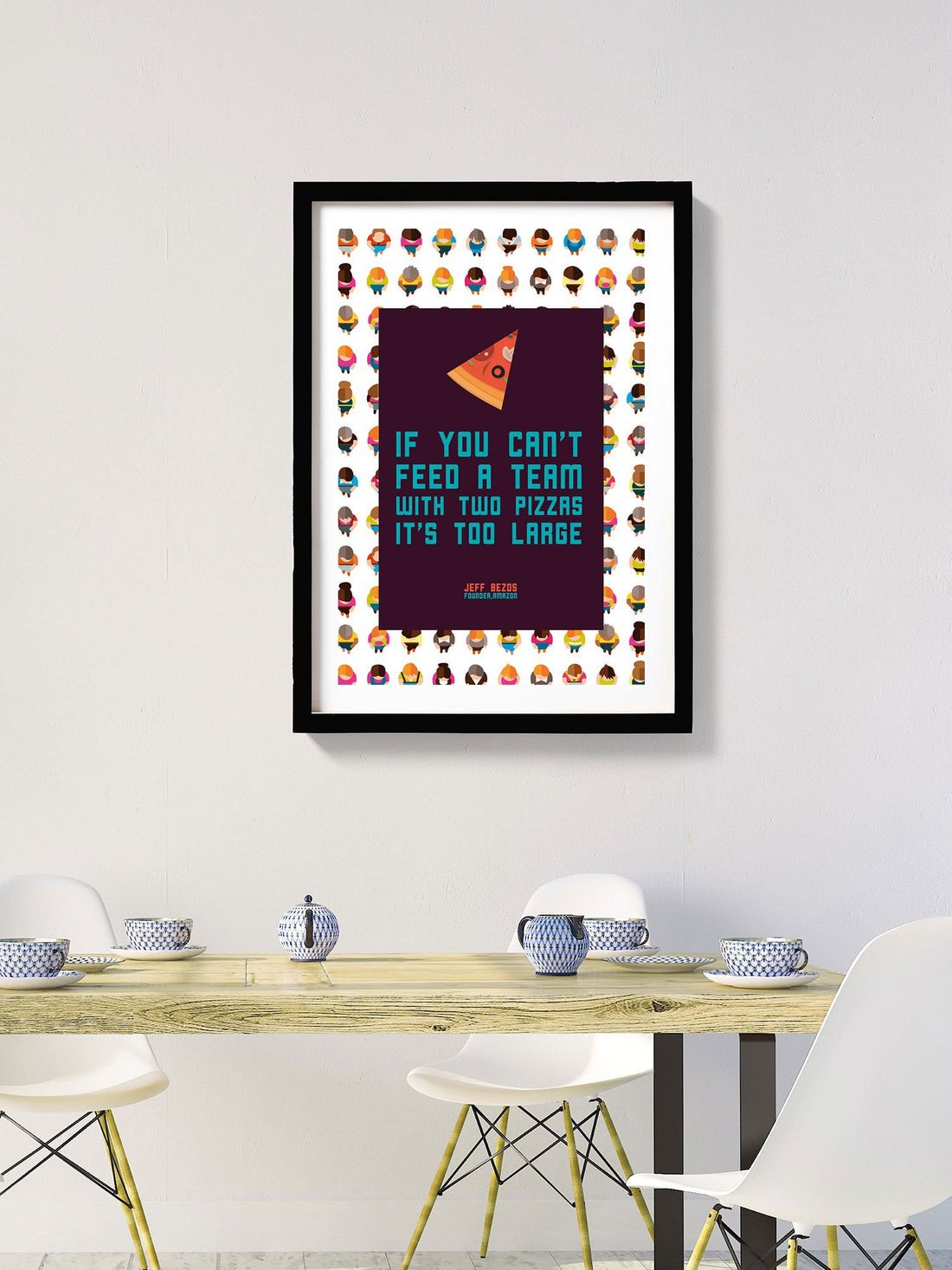 If you cant feed a team with two pizzas start up Poster Poster A3 / Poster Premium Wall Art Canvas by MeriDeewar
