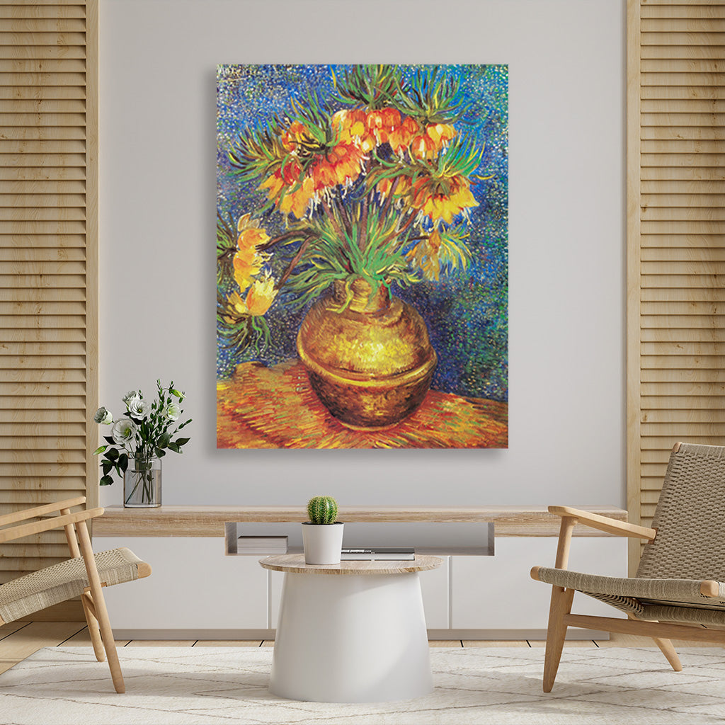 Imperial Fritillaries in a Copper Vase (1887) famous painting 3 : 4 Vertical Premium Wall Art Canvas by MeriDeewar