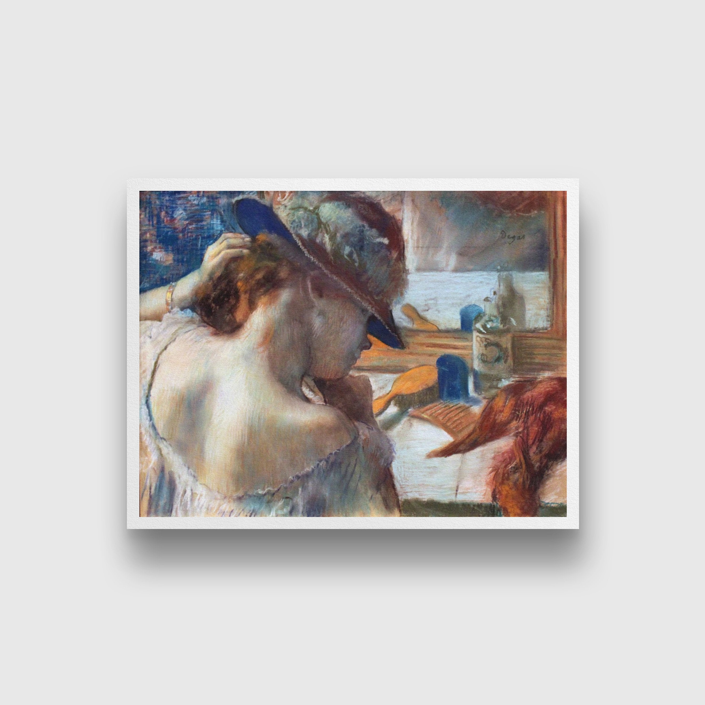 In Front Of The Mirror Painting - Meri Deewar 4 : 3 Horizontal Premium Wall Art Canvas by MeriDeewar