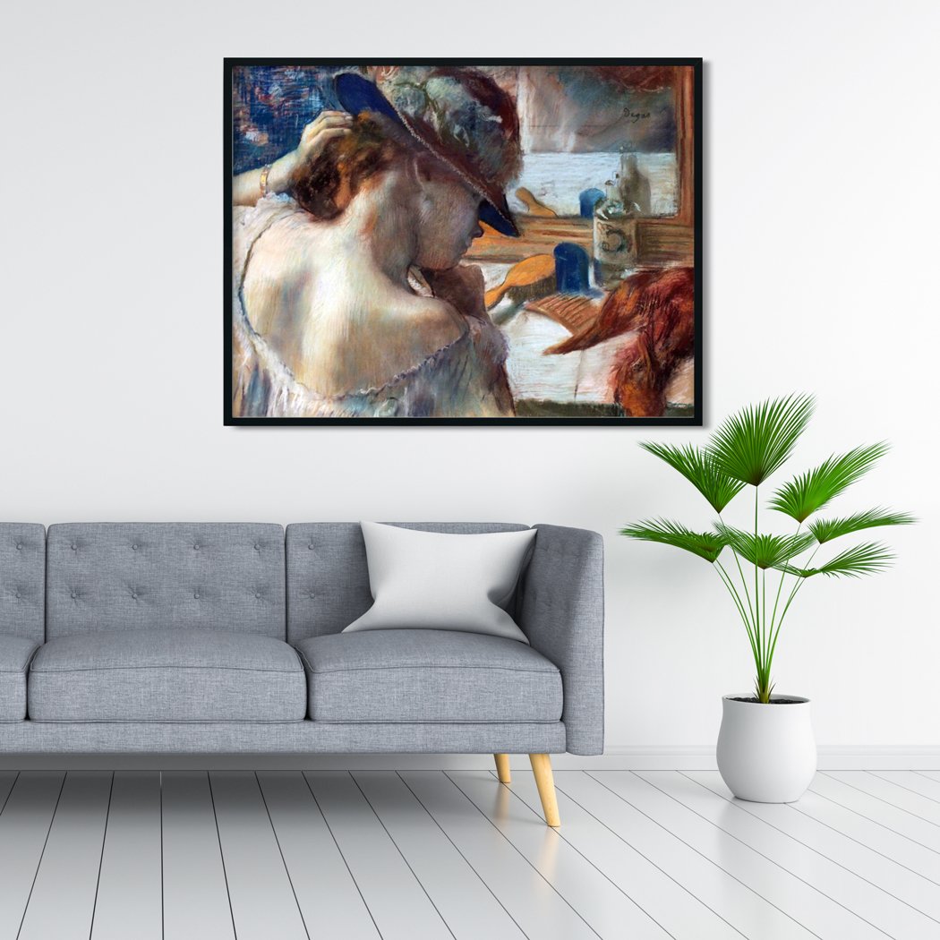 In Front Of The Mirror Painting - Meri Deewar 4 : 3 Horizontal Premium Wall Art Canvas by MeriDeewar