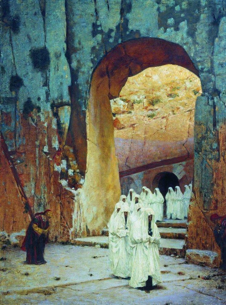 in jerusalem royal tombs Painting - Meri Deewar 3 : 4 Vertical Premium Wall Art Canvas by MeriDeewar