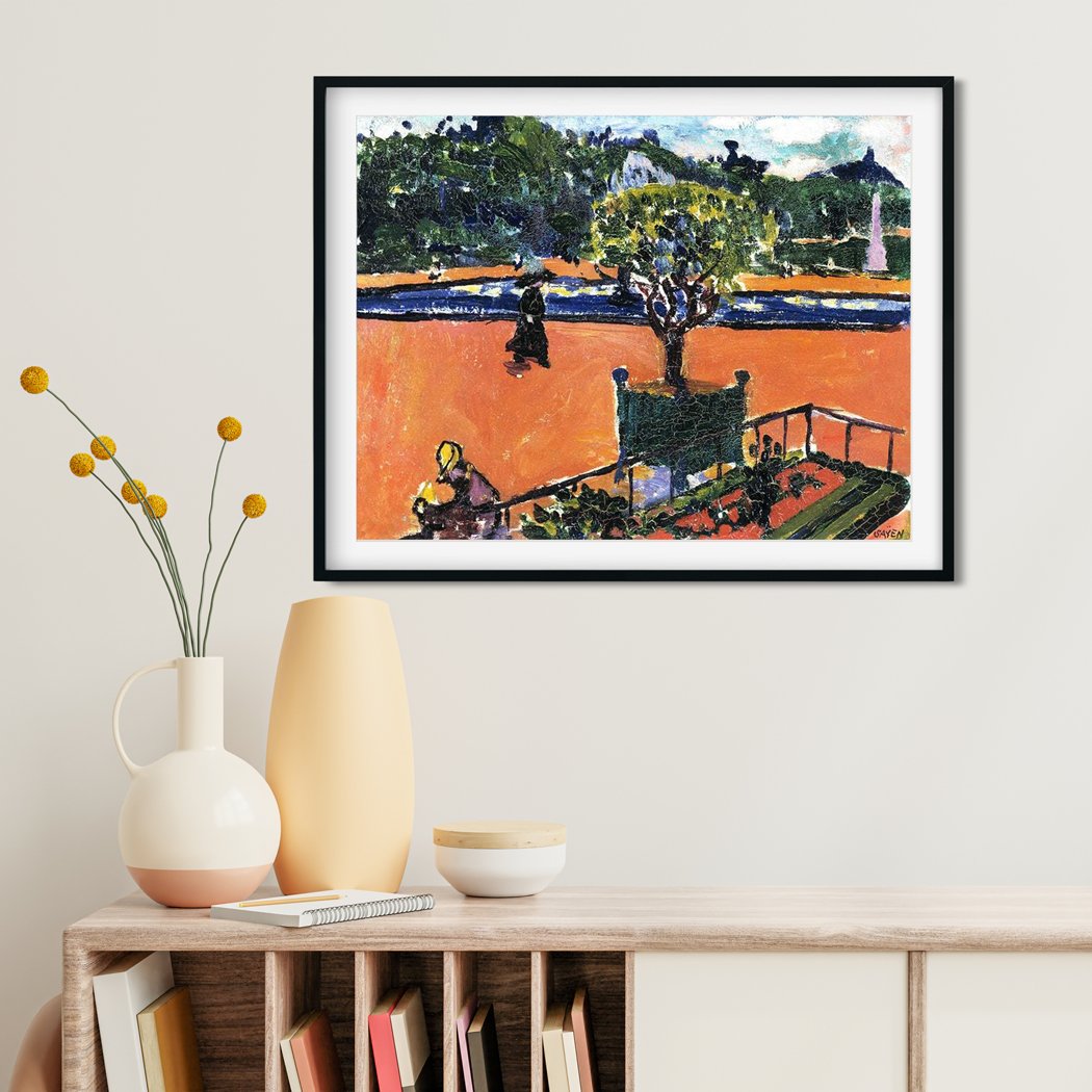 In the Luxembourg Gardens Henry Lyman Saÿen Painting - MeriDeewar 4 : 3 Horizontal Premium Wall Art Canvas by MeriDeewar