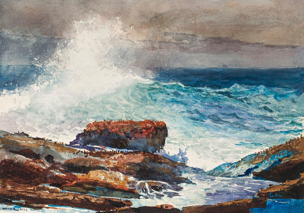 Incoming Tide Scarboro Maine painting - Meri Deewar 3 : 2 Horizontal Premium Wall Art Canvas by MeriDeewar