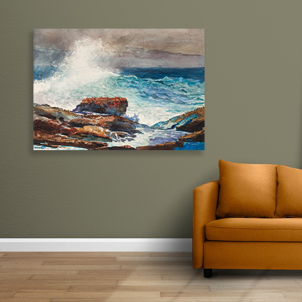 Incoming Tide Scarboro Maine painting - Meri Deewar 3 : 2 Horizontal Premium Wall Art Canvas by MeriDeewar