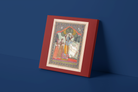 Indian Artistry Painting Shrikrishna Gopika Miniature | MeriDeewar 1 : 1 Square Premium Wall Art Canvas by MeriDeewar