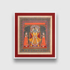 Indian Artistry Painting Shrikrishna Srinathji Miniature - MeriDeewar 1 : 1 Square Premium Wall Art Canvas by MeriDeewar