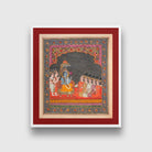 Indian Artistry Painting Vishnu Sabha Miniature - MeriDeewar 1 : 1 Square Premium Wall Art Canvas by MeriDeewar