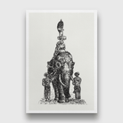 Indian elephant Painting 2 : 3 Vertical Premium Wall Art Canvas by MeriDeewar