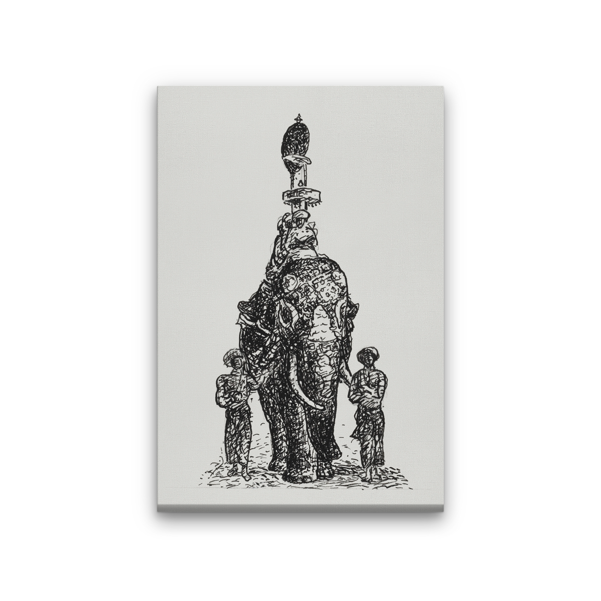 Indian elephant Painting 2 : 3 Vertical Premium Wall Art Canvas by MeriDeewar