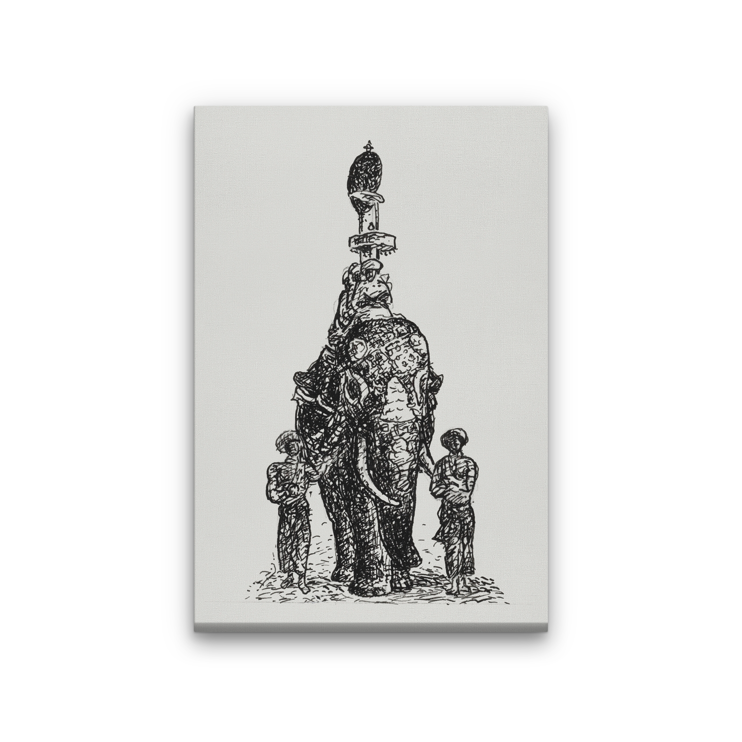 Indian elephant Painting 2 : 3 Vertical Premium Wall Art Canvas by MeriDeewar