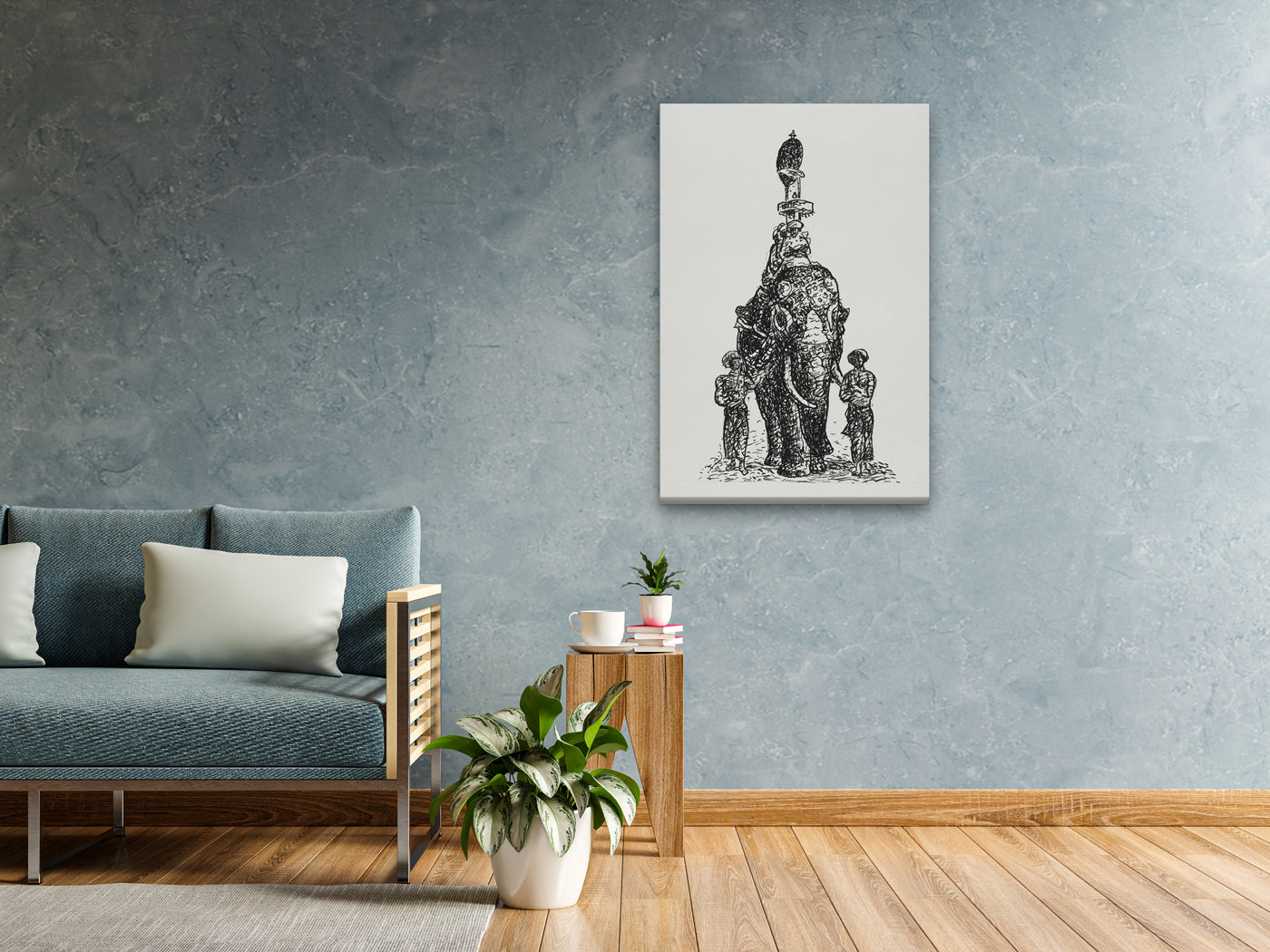 Indian elephant Painting 2 : 3 Vertical Premium Wall Art Canvas by MeriDeewar