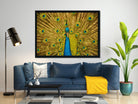 Indian Male Peacock Painting - Meri Deewar 3 : 2 Horizontal Premium Wall Art Canvas by MeriDeewar
