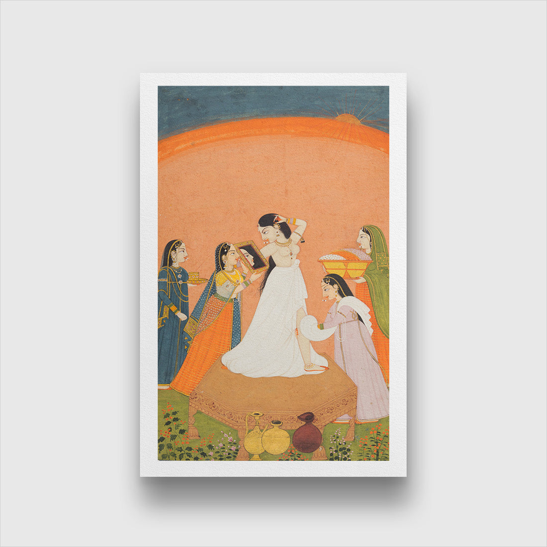 Indian Medieval Art Painting 1 : 2 Vertical Premium Wall Art Canvas by MeriDeewar