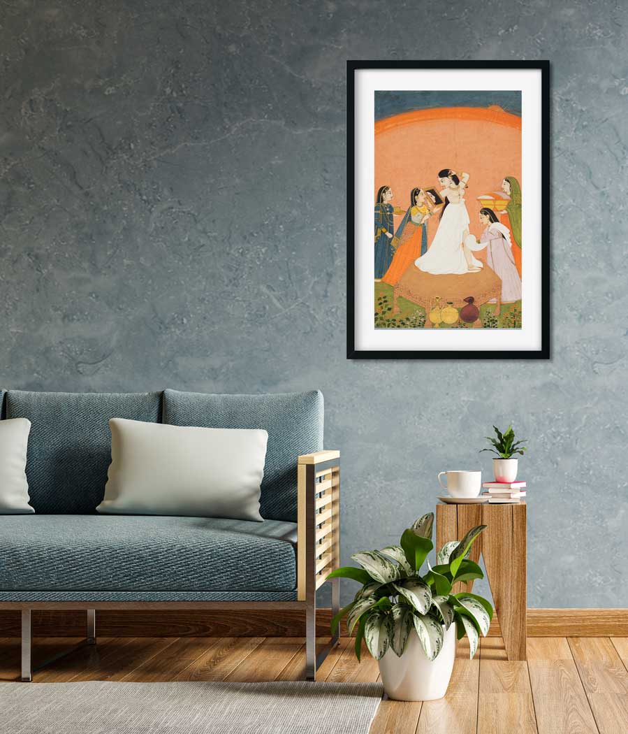 Indian Medieval Art Painting 1 : 2 Vertical Premium Wall Art Canvas by MeriDeewar
