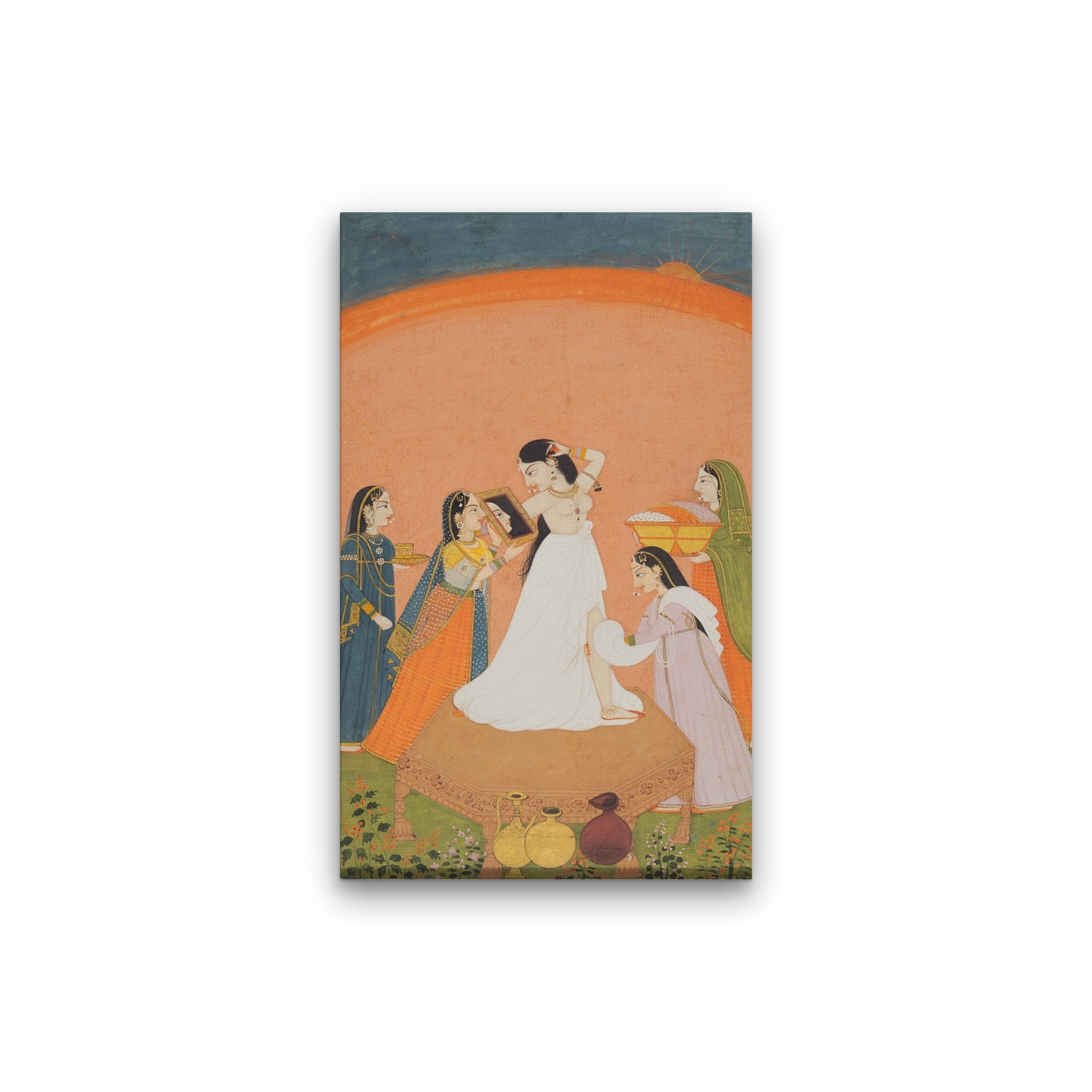 Indian Medieval Art Painting 1 : 2 Vertical Premium Wall Art Canvas by MeriDeewar
