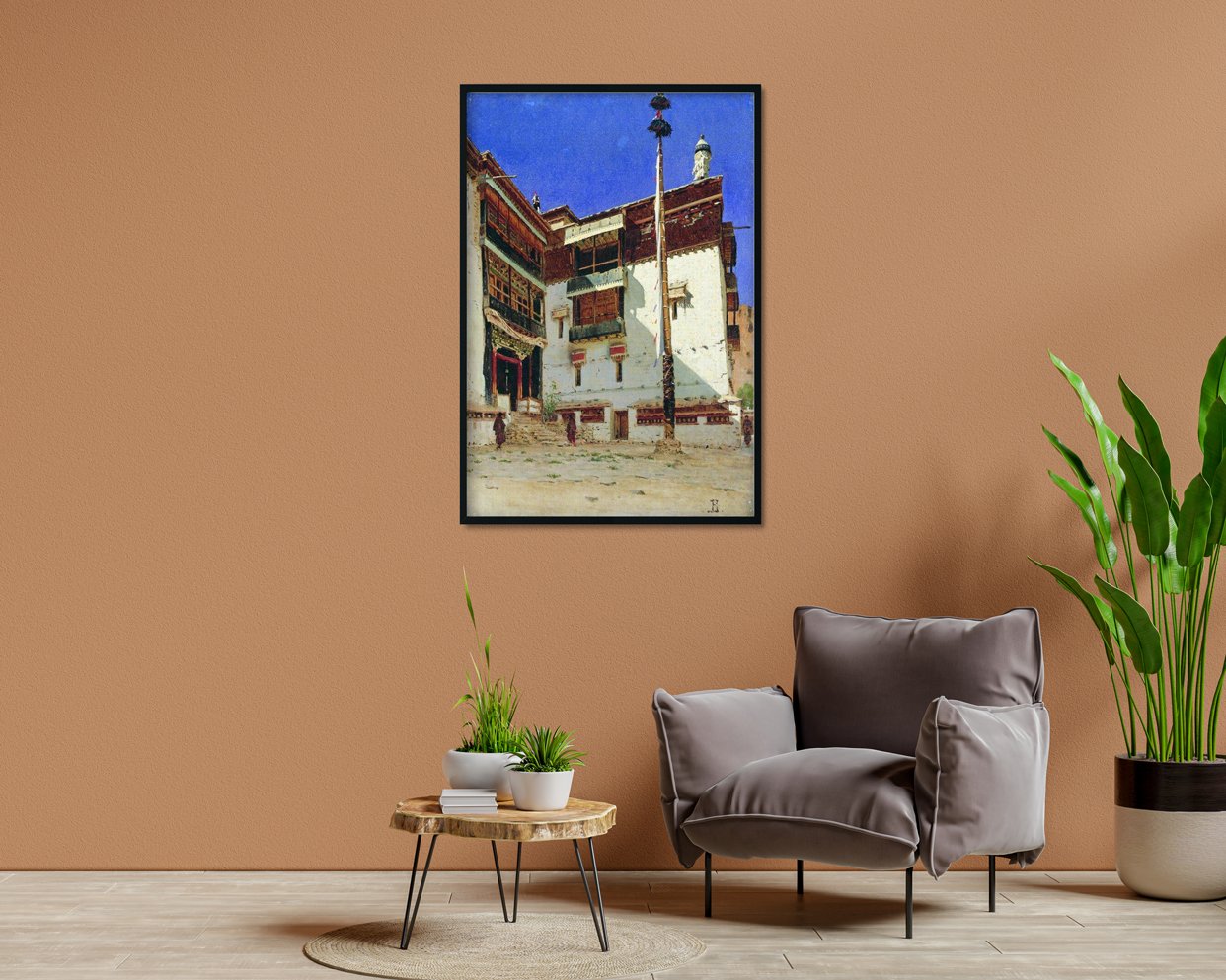 indian motif Painting - Meri Deewar 2 : 3 Vertical Premium Wall Art Canvas by MeriDeewar