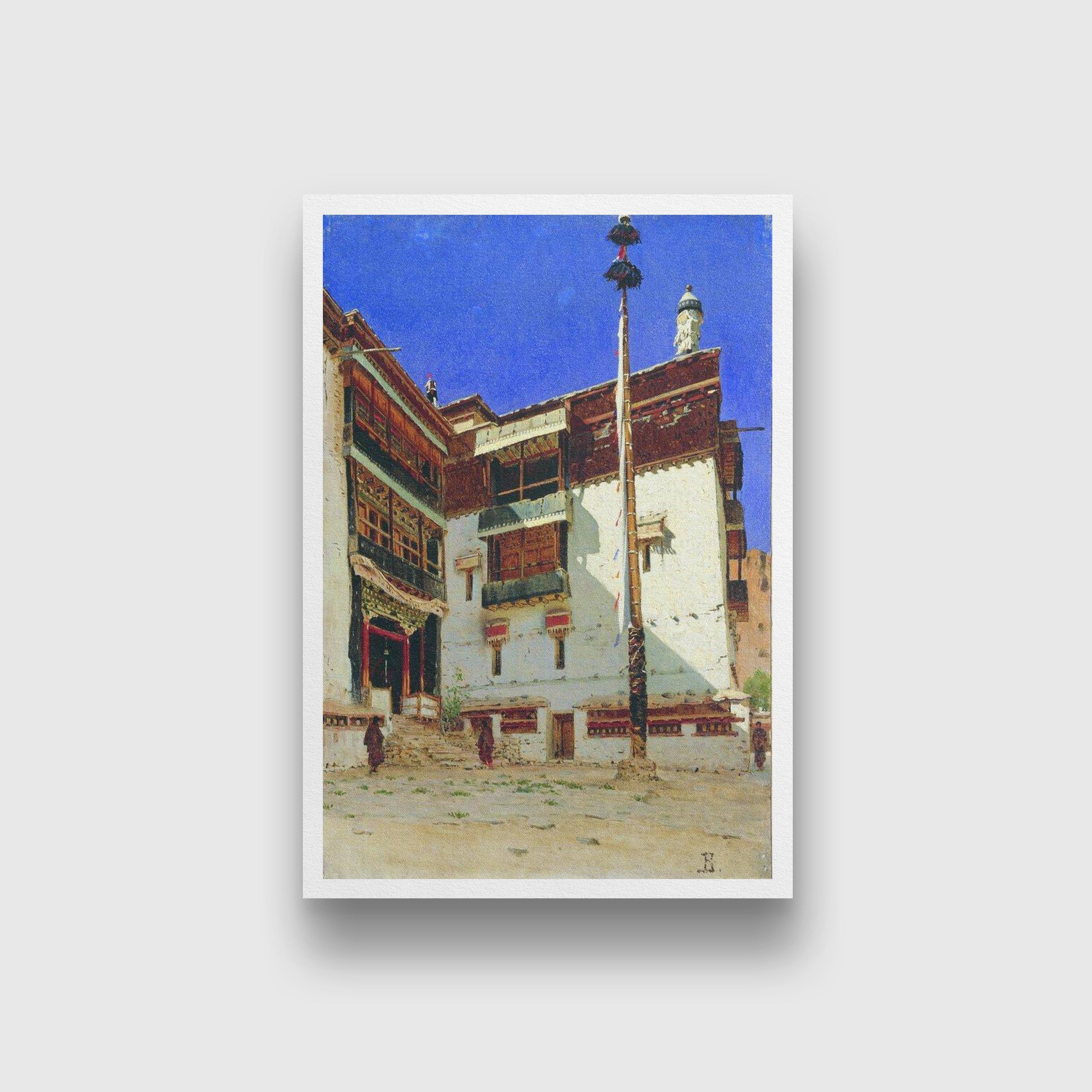 indian motif Painting - Meri Deewar 2 : 3 Vertical Premium Wall Art Canvas by MeriDeewar