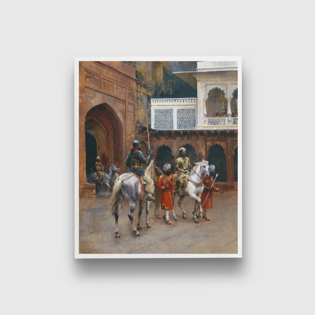 Indian Prince, Palace of Agra Painting - Meri Deewar 5 : 6 Vertical Premium Wall Art Canvas by MeriDeewar