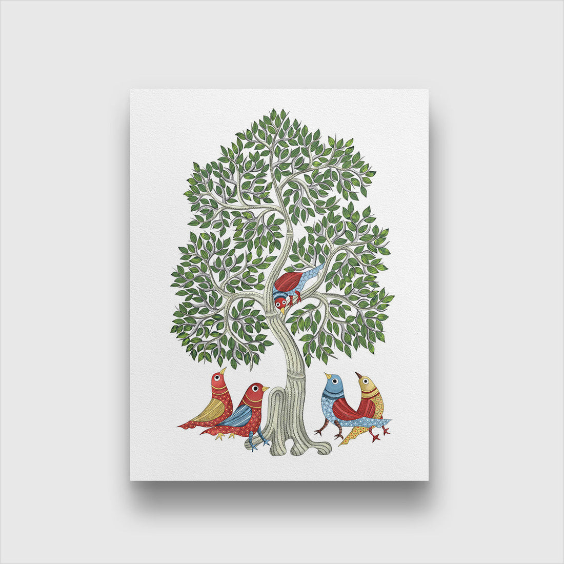 Indian tribal Gond artwork Painting 3 : 4 Vertical Premium Wall Art Canvas by MeriDeewar