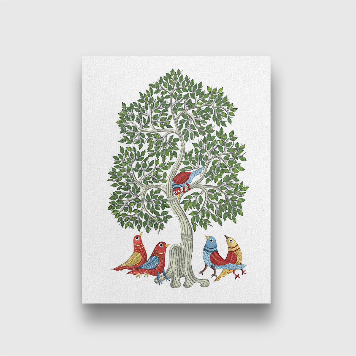Indian tribal Gond artwork Painting 3 : 4 Vertical Premium Wall Art Canvas by MeriDeewar