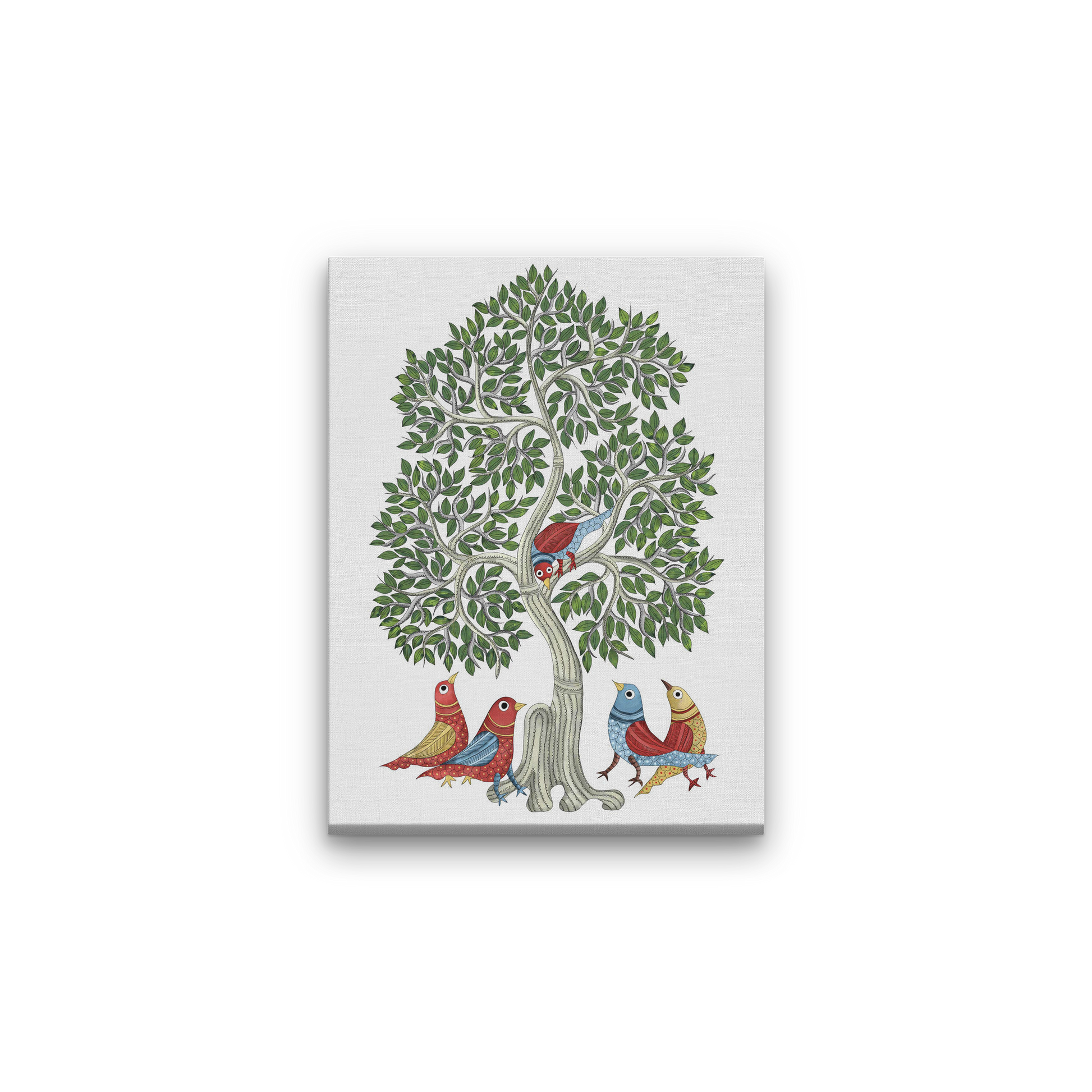 Indian tribal Gond artwork Painting 3 : 4 Vertical Premium Wall Art Canvas by MeriDeewar