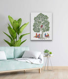 Indian tribal Gond artwork Painting 3 : 4 Vertical Premium Wall Art Canvas by MeriDeewar
